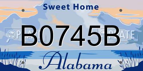 B0745B Alabama License Plate