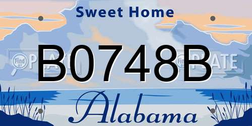 B0748B Alabama License Plate