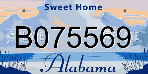 B075569 Alabama License Plate