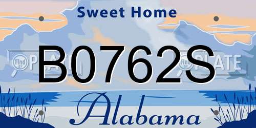B0762S Alabama License Plate
