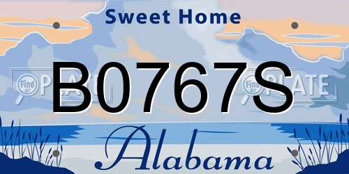 B0767S Alabama License Plate