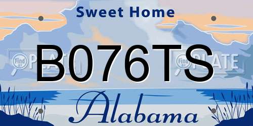 B076TS Alabama License Plate