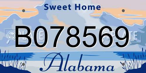 B078569 Alabama License Plate