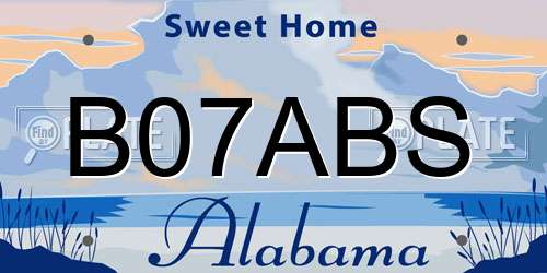 B07ABS Alabama License Plate