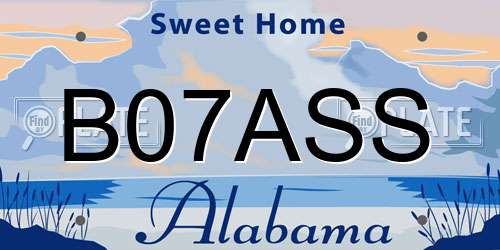 B07ASS Alabama License Plate