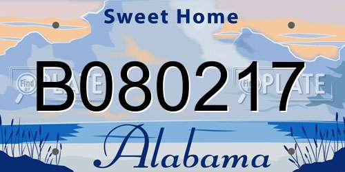 B080217 Alabama License Plate
