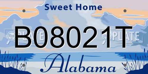 B08021T Alabama License Plate