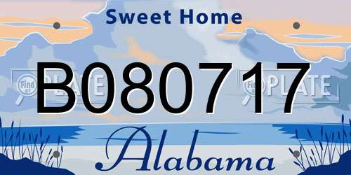 B080717 Alabama License Plate