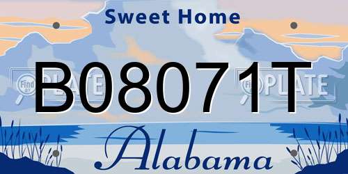 B08071T Alabama License Plate