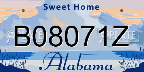 B08071Z Alabama License Plate