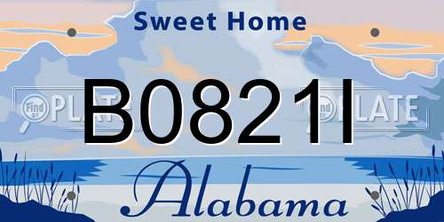 B0821I Alabama License Plate