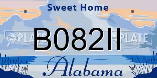 B082II Alabama License Plate