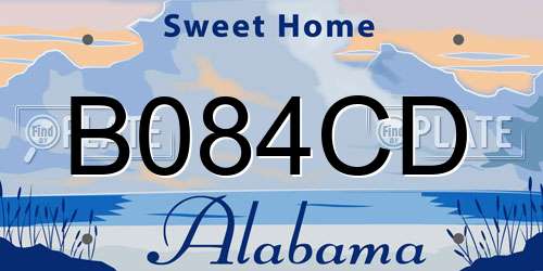B084CD Alabama License Plate