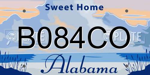 B084CO Alabama License Plate