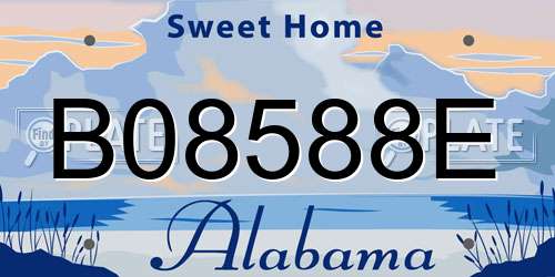 B08588E Alabama License Plate