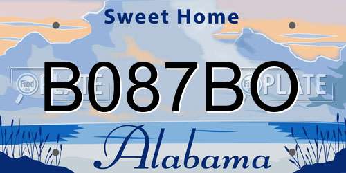 B087BO Alabama License Plate