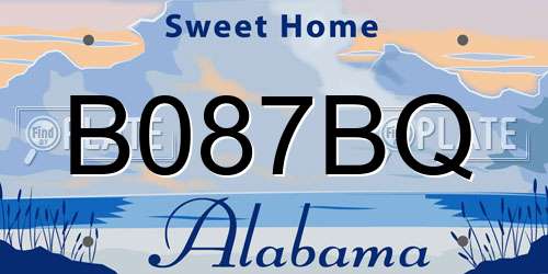 B087BQ Alabama License Plate