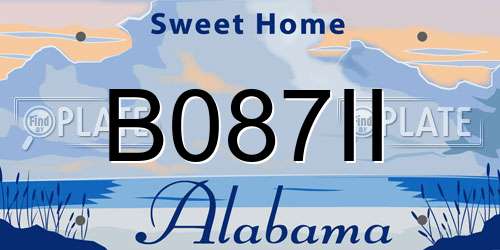 B087II Alabama License Plate