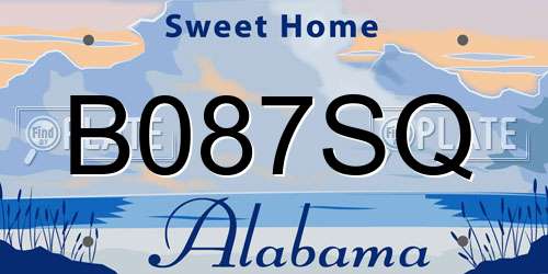 B087SQ Alabama License Plate