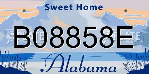 B08858E Alabama License Plate
