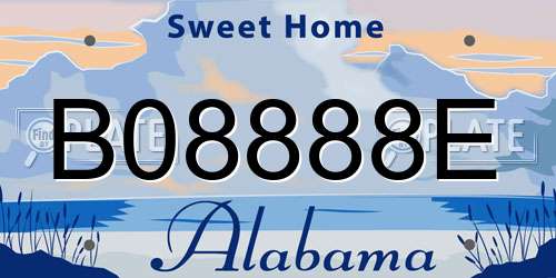 B08888E Alabama License Plate