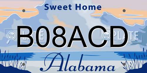 B08ACD Alabama License Plate