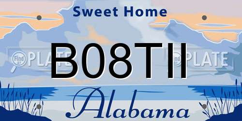 B08TII Alabama License Plate