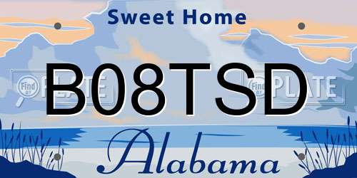 B08TSD Alabama License Plate