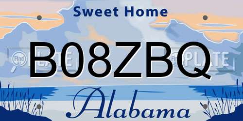 B08ZBQ Alabama License Plate