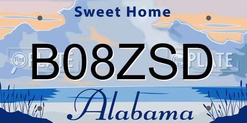 B08ZSD Alabama License Plate