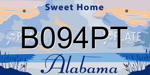 B094PT Alabama License Plate