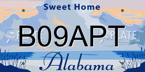B09APT Alabama License Plate
