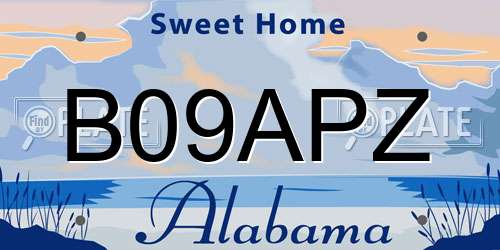 B09APZ Alabama License Plate