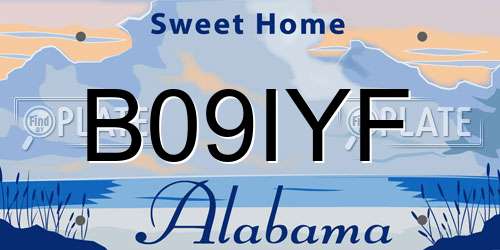B09IYF Alabama License Plate