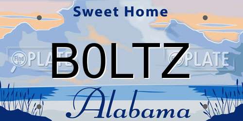 B0LTZ Alabama License Plate