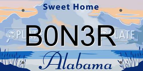 B0N3R Alabama License Plate
