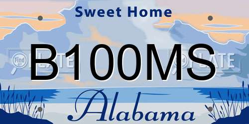 B100MS Alabama License Plate