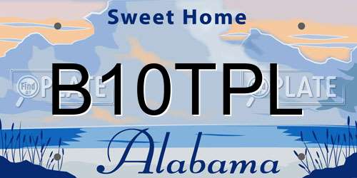 B10TPL Alabama License Plate