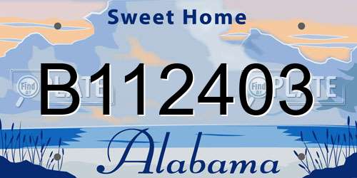 B112403 Alabama License Plate