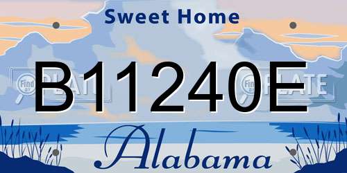 B11240E Alabama License Plate
