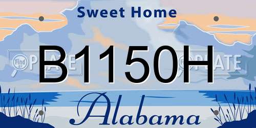 B1150H Alabama License Plate
