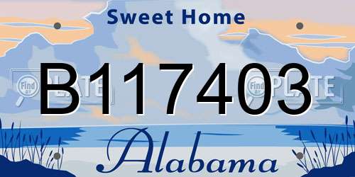 B117403 Alabama License Plate