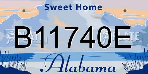 B11740E Alabama License Plate