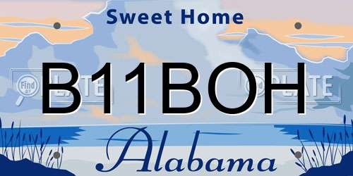 B11BOH Alabama License Plate