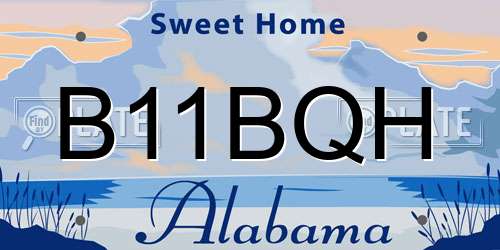 B11BQH Alabama License Plate