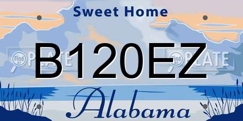 B120EZ Alabama License Plate