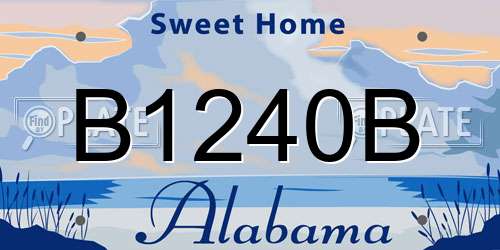 B1240B Alabama License Plate