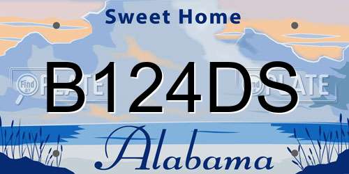 B124DS Alabama License Plate