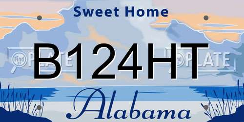 B124HT Alabama License Plate