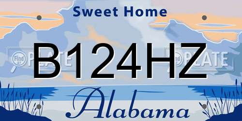 B124HZ Alabama License Plate